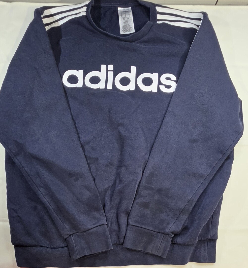 Adidas Essential S Sweaters Navy Size Large Men's Pullover Crew Neck Sku 0382